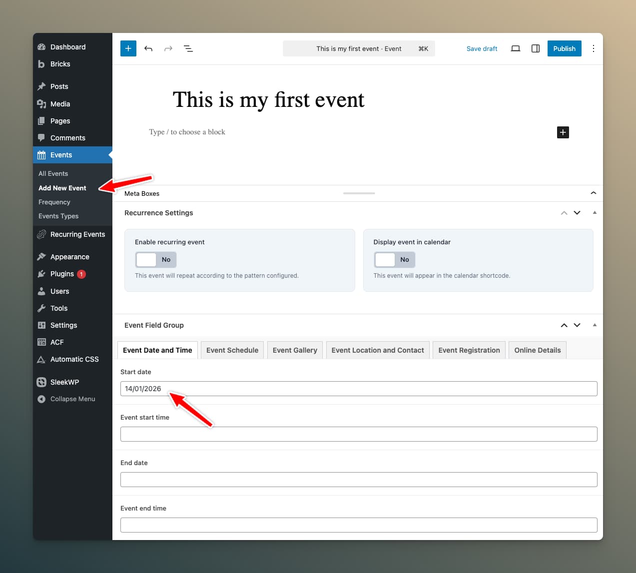 Create Event