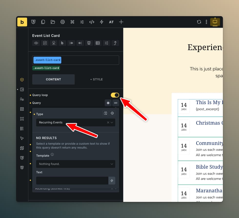 Enable Query Loop