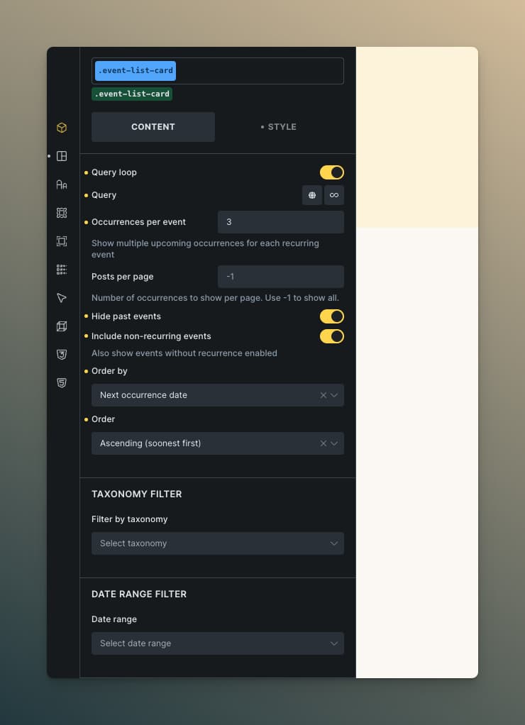 Query Settings